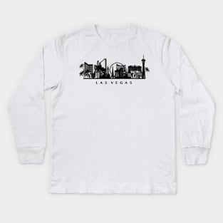 Las Vegas Skyline Kids Long Sleeve T-Shirt